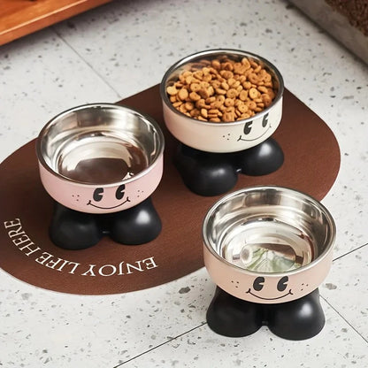 Elevated Dog Cat Bowl Stainless Steel Food Water Bowls Raised No Spill Pet Feeder Bowl for Puppy Small Medium Large Dogs Cats