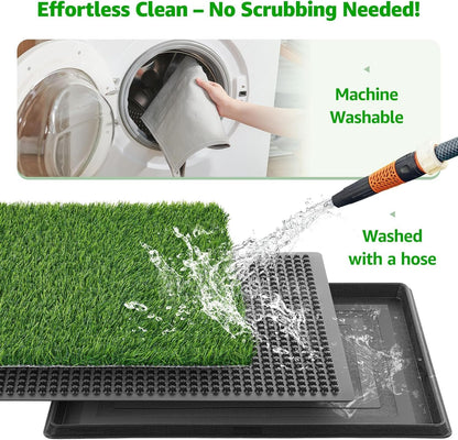 Dog Toilet Tray W/Dog Grass Pee Pad Artificial Grass Puppy Toilet Training