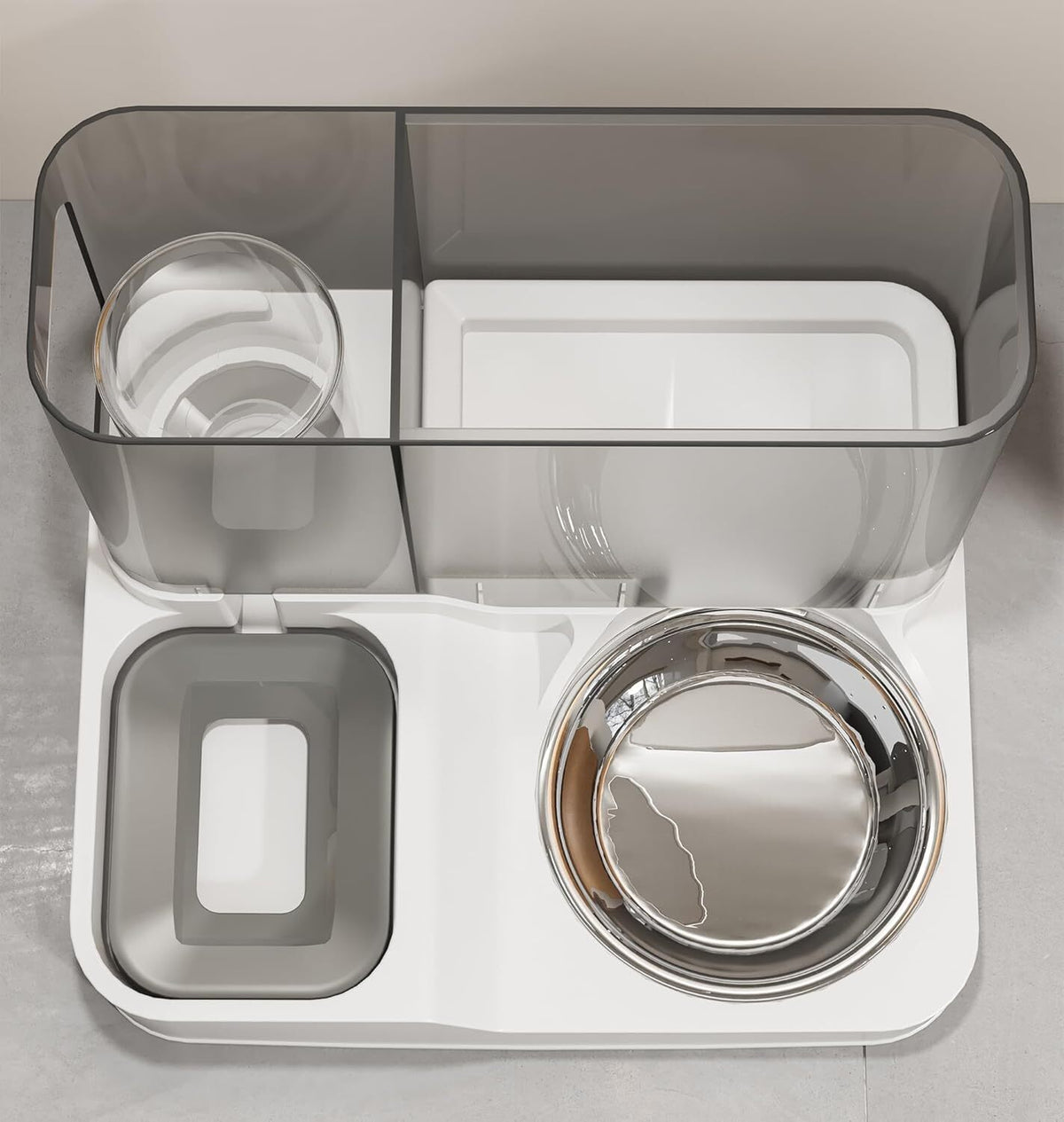 2 In1 Feeder Food Water Dispenser Bowl Automatic Dog Cat Bottle Pet Self Feeding