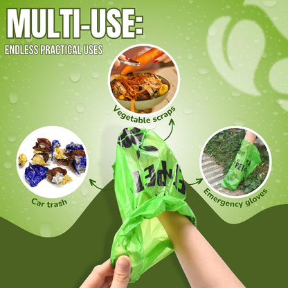 Dog Poop Bag, Leak Proof and Extra Thick, Unscented, Green