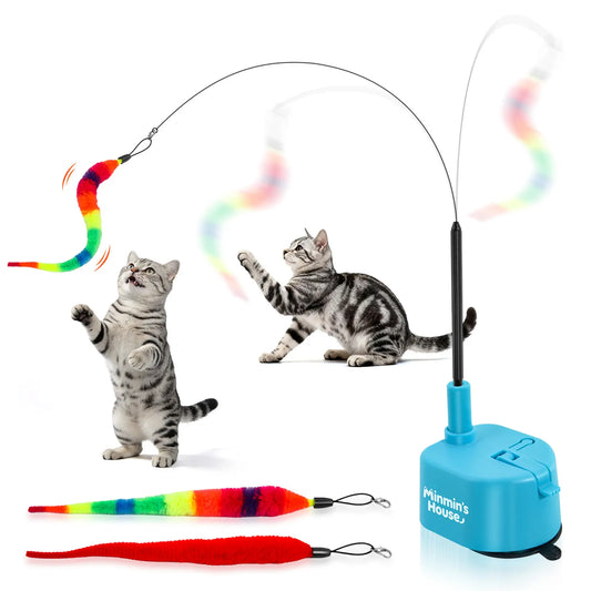 Interactive Indoor Cat Toy - Automatic 360° Rotating Bird Feather Teaser, USB Rechargeable with Powerful Vacuum Suction Base, Perfect Self-Play Solution for Engaging Cats