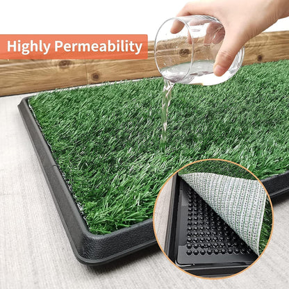 Dog Toilet Tray W/Dog Grass Pee Pad Artificial Grass Puppy Toilet Training