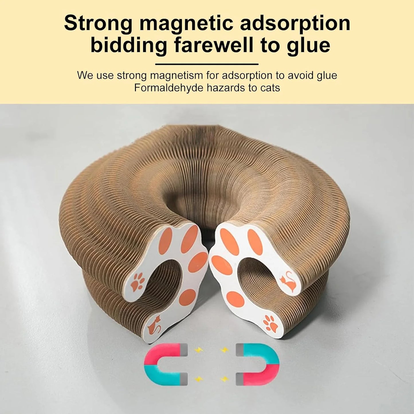 Kitty Curls Cat Toy,Magic Organ Cat Toy,Cat Scratcher for Grinding Claw Cardboard Cat Toys,Interactive Scratch Pad with Toy Ball