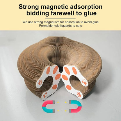 Kitty Curls Cat Toy,Magic Organ Cat Toy,Cat Scratcher for Grinding Claw Cardboard Cat Toys,Interactive Scratch Pad with Toy Ball