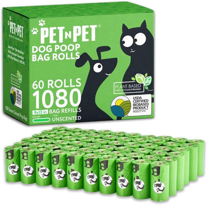 Dog Poop Bag, Leak Proof and Extra Thick, Unscented, Green