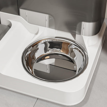 2 In1 Feeder Food Water Dispenser Bowl Automatic Dog Cat Bottle Pet Self Feeding