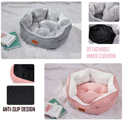 Dog Bed Cat Beds Soft Washable Fleece Puppy Cushion Warm Pet Basket Dog Bed